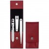 ZWILLING CLASSIC INOX Zestaw podróżny – czerwone skórzane etui, 3 elementy